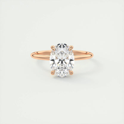 1.91 CT Oval Hidden Halo Moissanite Engagement Ring 16