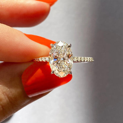1.91 CT Oval Cut Pave Moissanite Engagement Ring 23