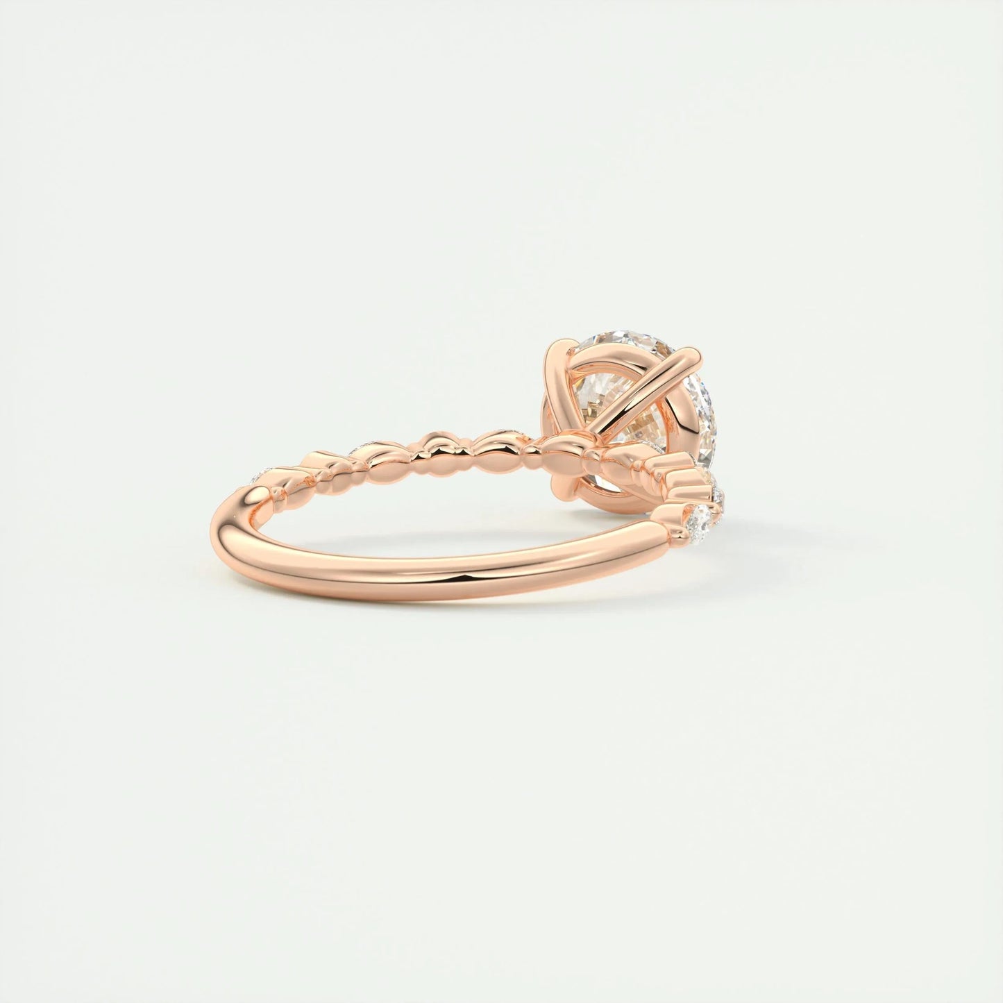 2.0 CT Round Pave Moissanite Engagement Ring 17