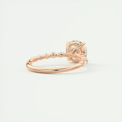 2.0 CT Round Pave Moissanite Engagement Ring 17