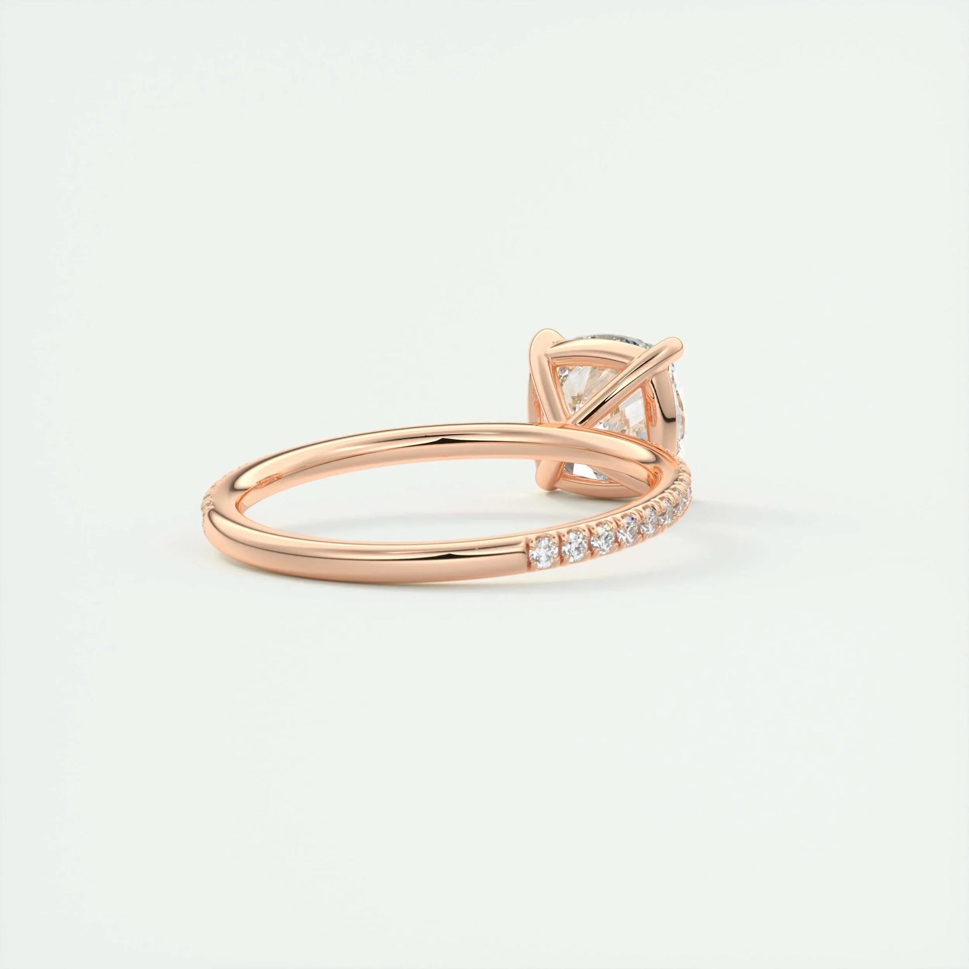 2.15 CT Cushion Cut Pave Moissanite Engagement Ring 17