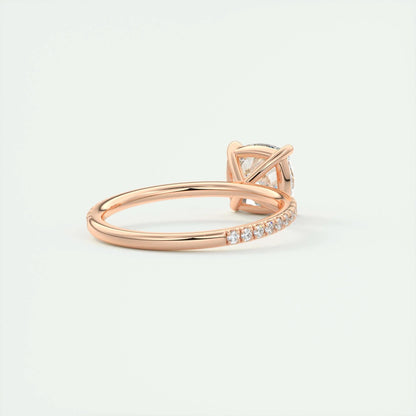 2.15 CT Cushion Cut Pave Moissanite Engagement Ring 17