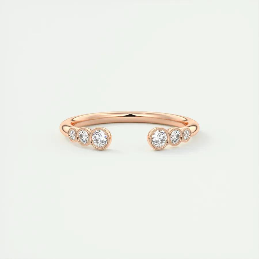 0.22 Round Bezel Open Moissanite Bridal Wedding Band 16