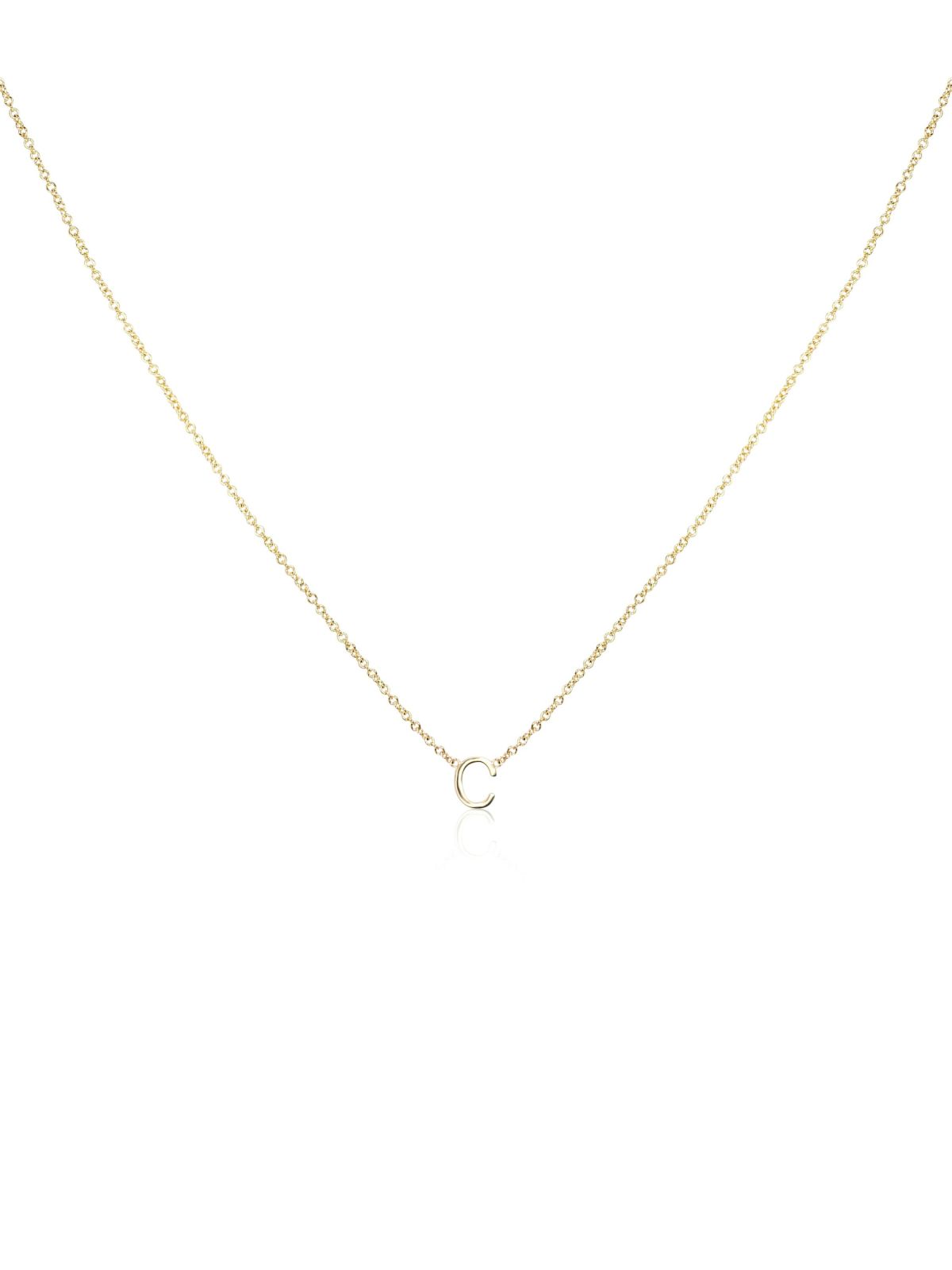 Customized Letter Pendant Necklace in Solid Gold 1