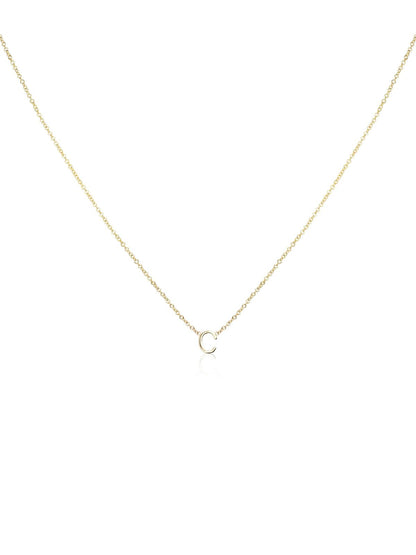 Customized Letter Pendant Necklace in Solid Gold 1