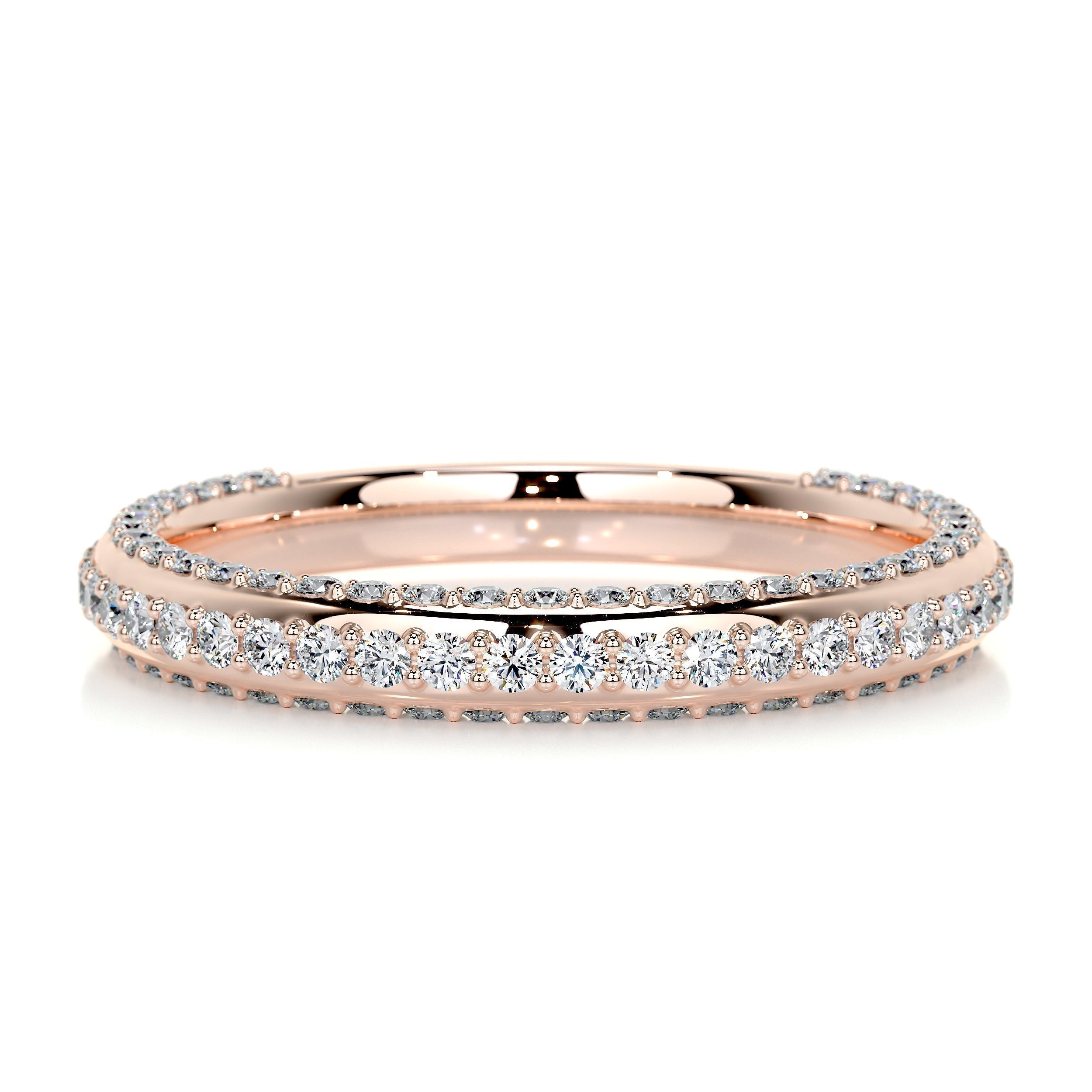 0.75 CT Round Triple Row Lab Grown Diamond Wedding Band