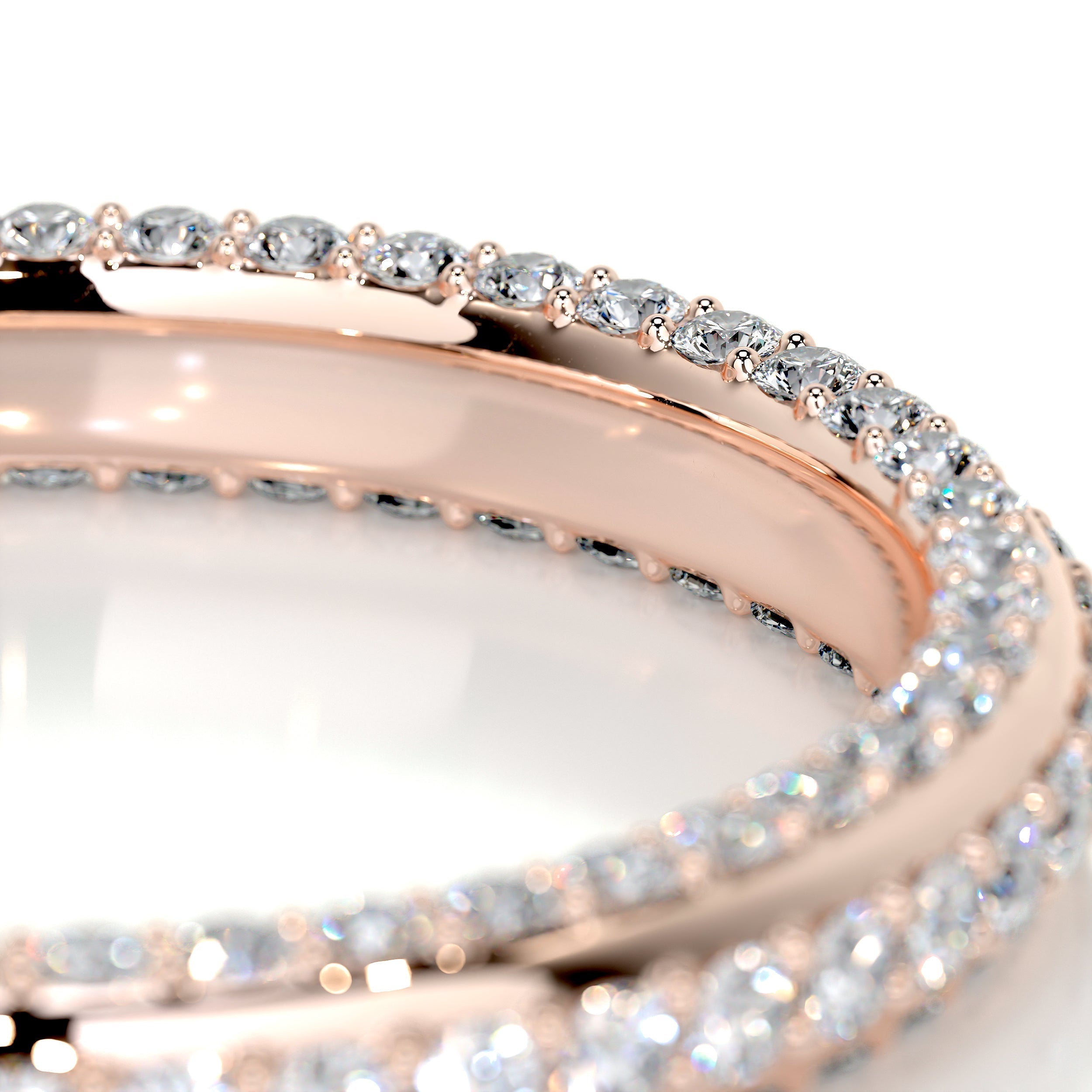 0.75 CT Round Triple Row Lab Grown Diamond Wedding Band