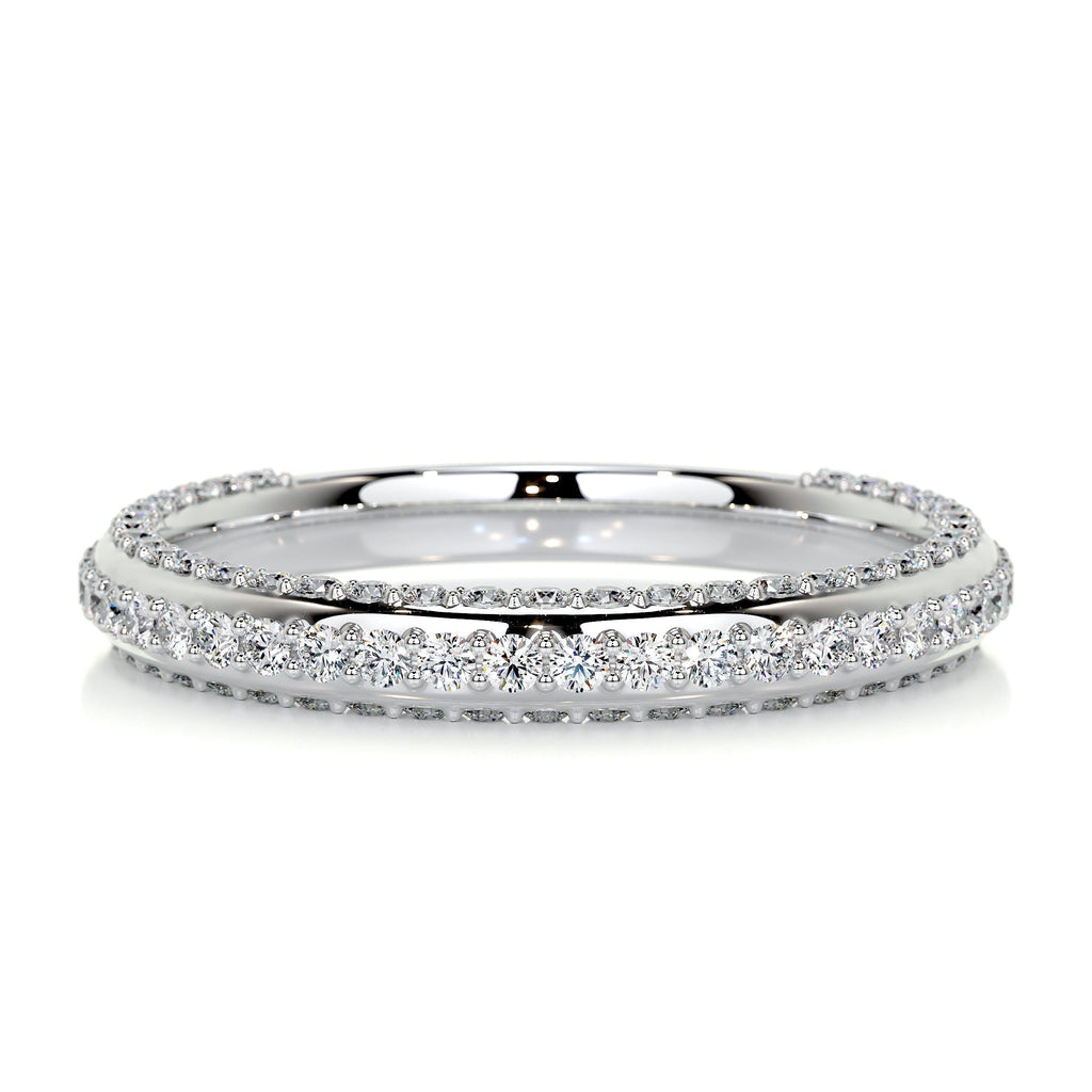 0.75 CT Round Triple Row Lab Grown Diamond Wedding Band