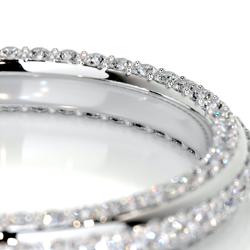 0.75 CT Round Triple Row Lab Grown Diamond Wedding Band