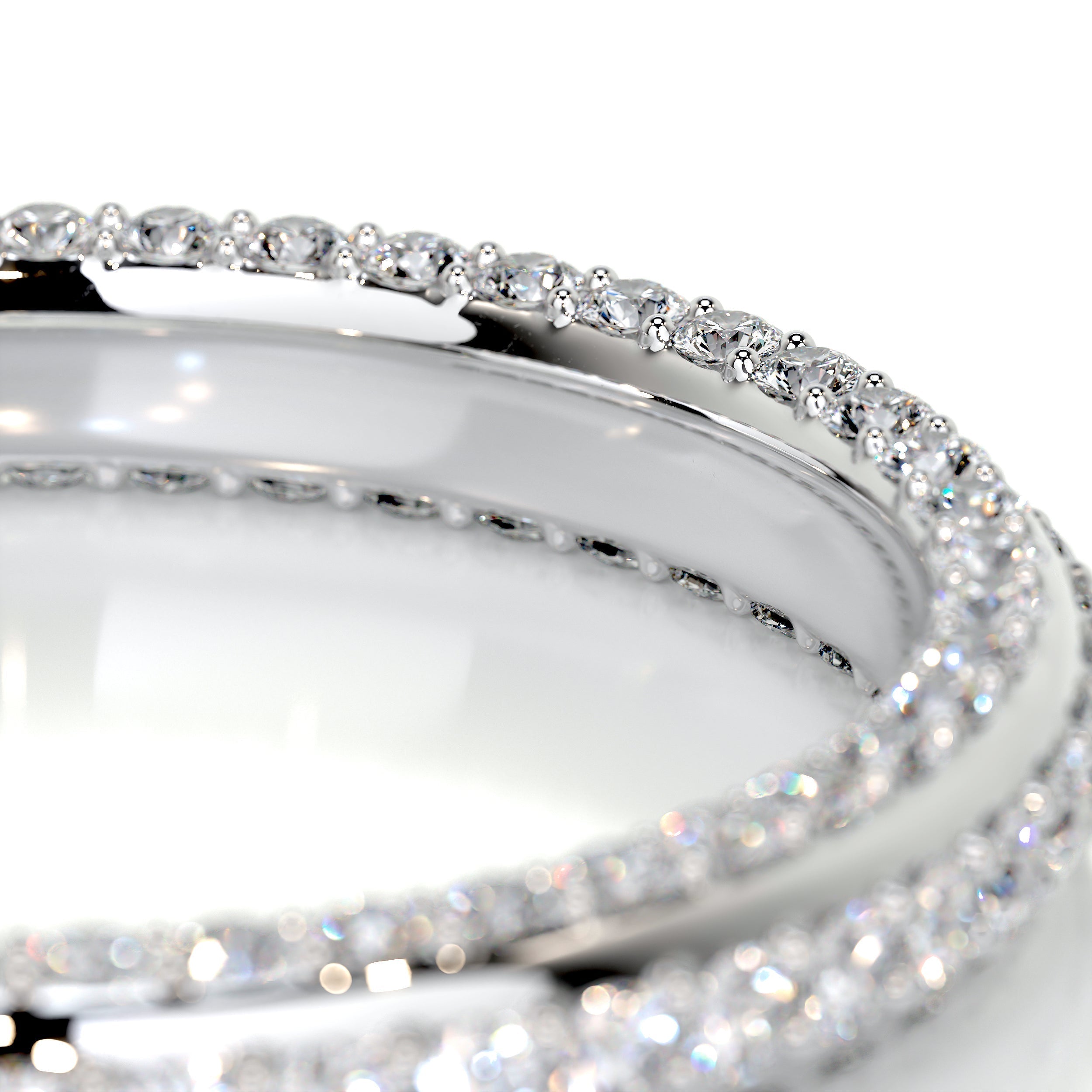 0.75 CT Round Triple Row Lab Grown Diamond Wedding Band