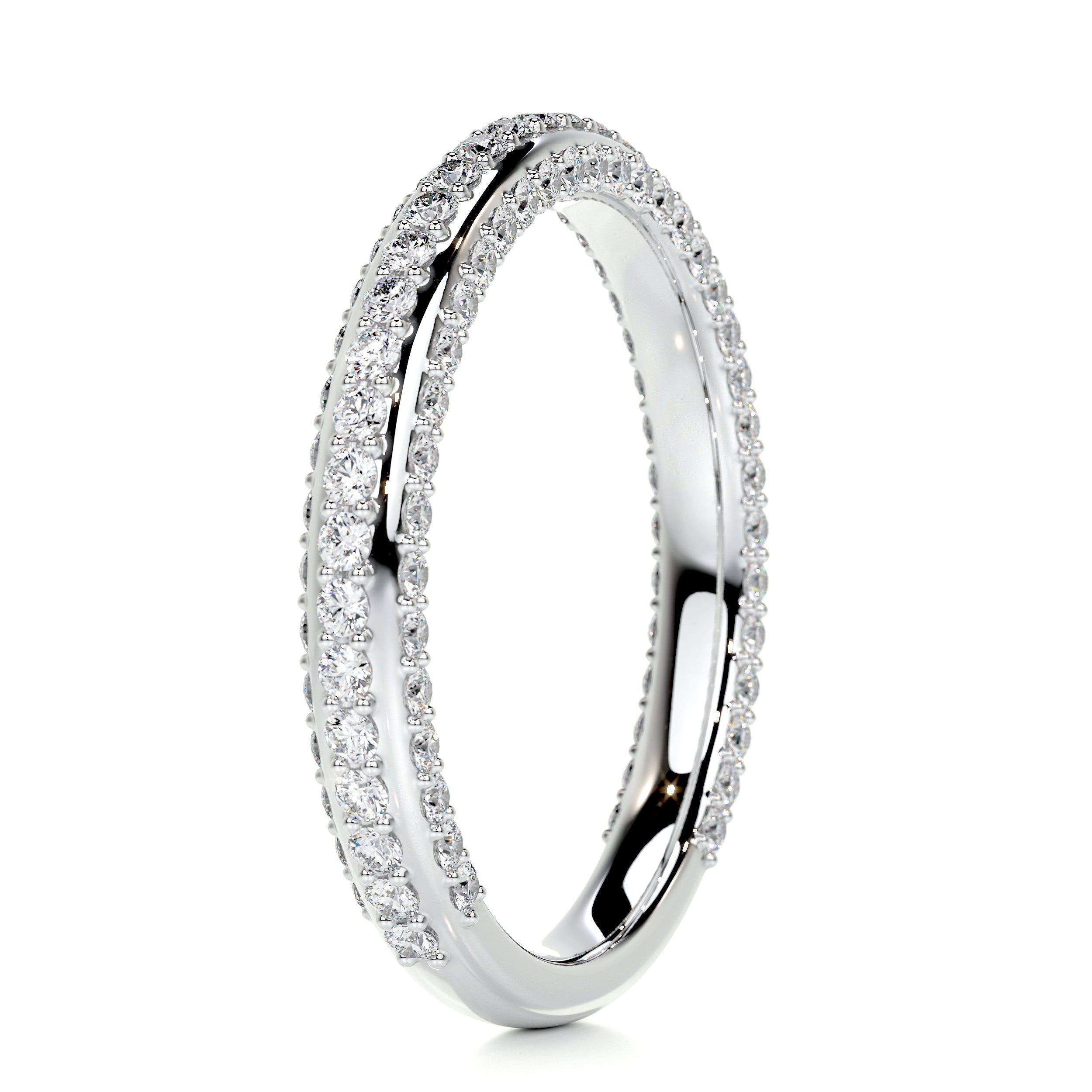 0.75 CT Round Triple Row Lab Grown Diamond Wedding Band