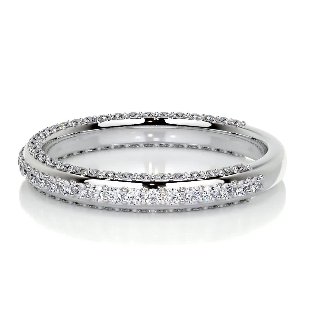 0.75 CT Round Triple Row Lab Grown Diamond Wedding Band