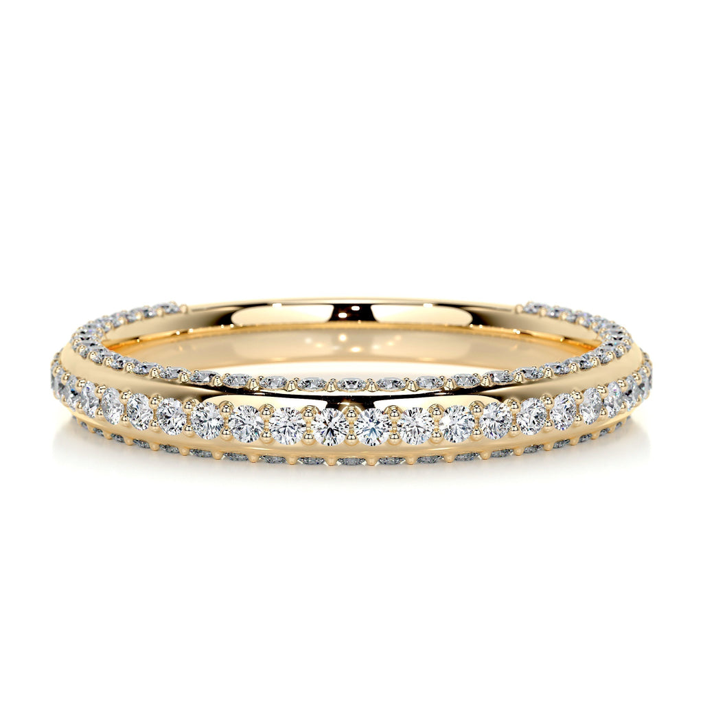 0.75 CT Round Triple Row Lab Grown Diamond Wedding Band