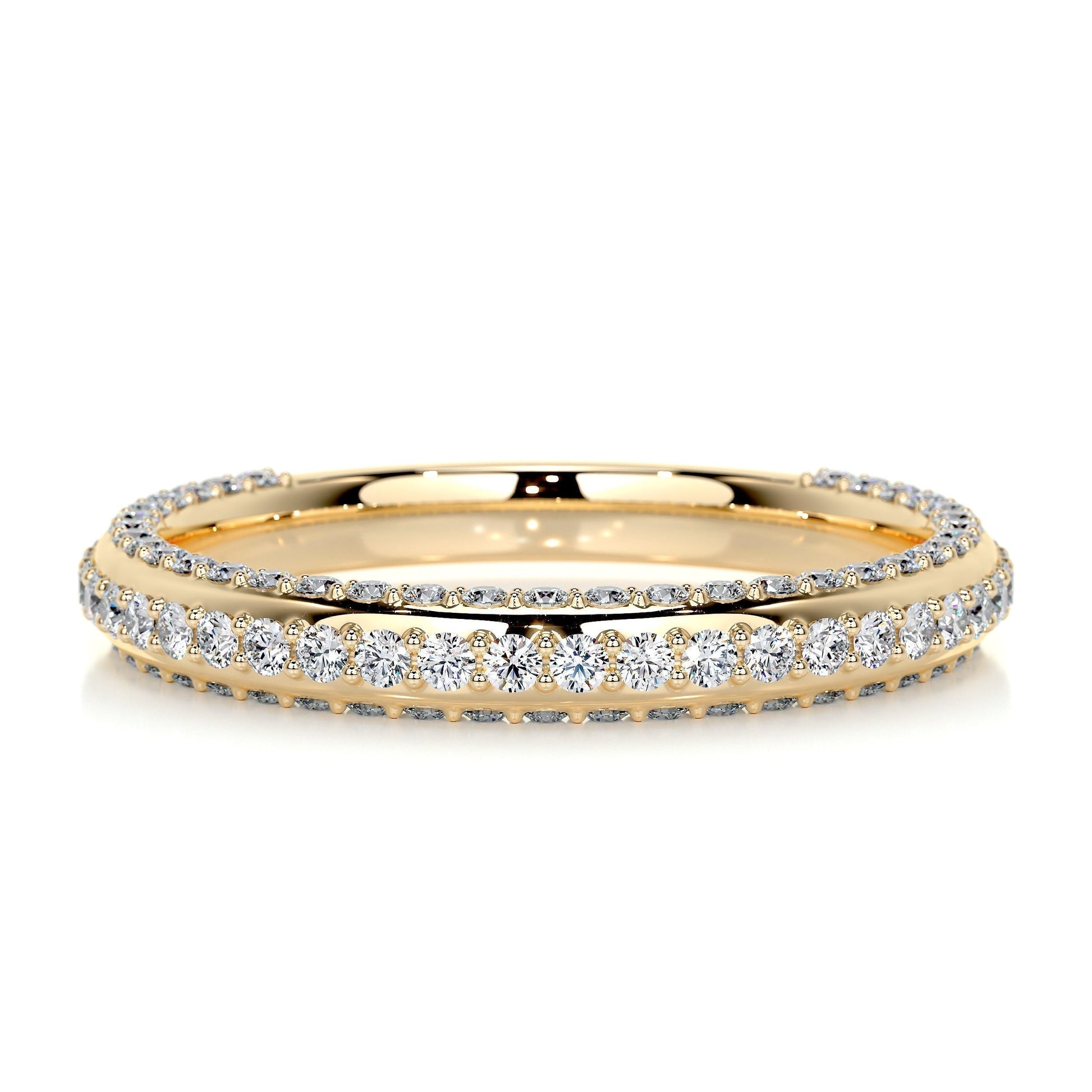 0.75 CT Round Triple Row CVD EF/VVS Diamond Wedding Band 7