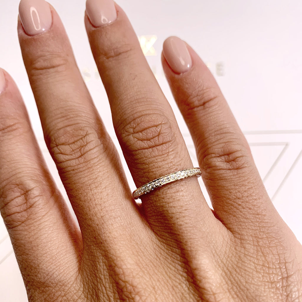 0.75 CT Round Triple Row Lab Grown Diamond Wedding Band