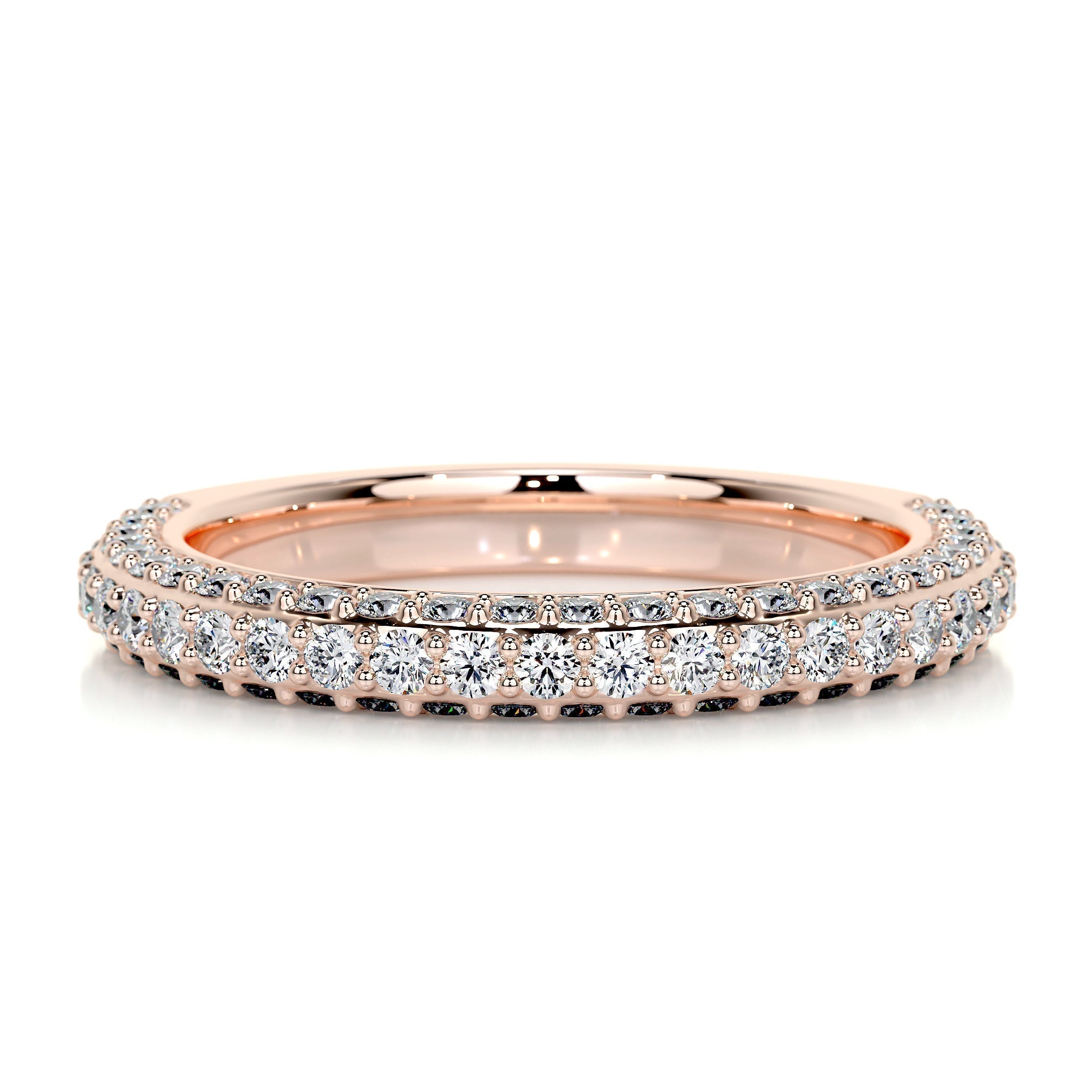 0.75 CT Round Half Eternity Lab Grown Diamond Wedding Band