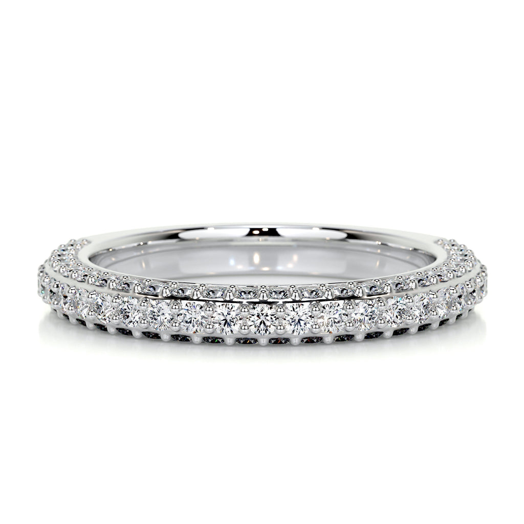 0.75 CT Round Half Eternity Lab Grown Diamond Wedding Band