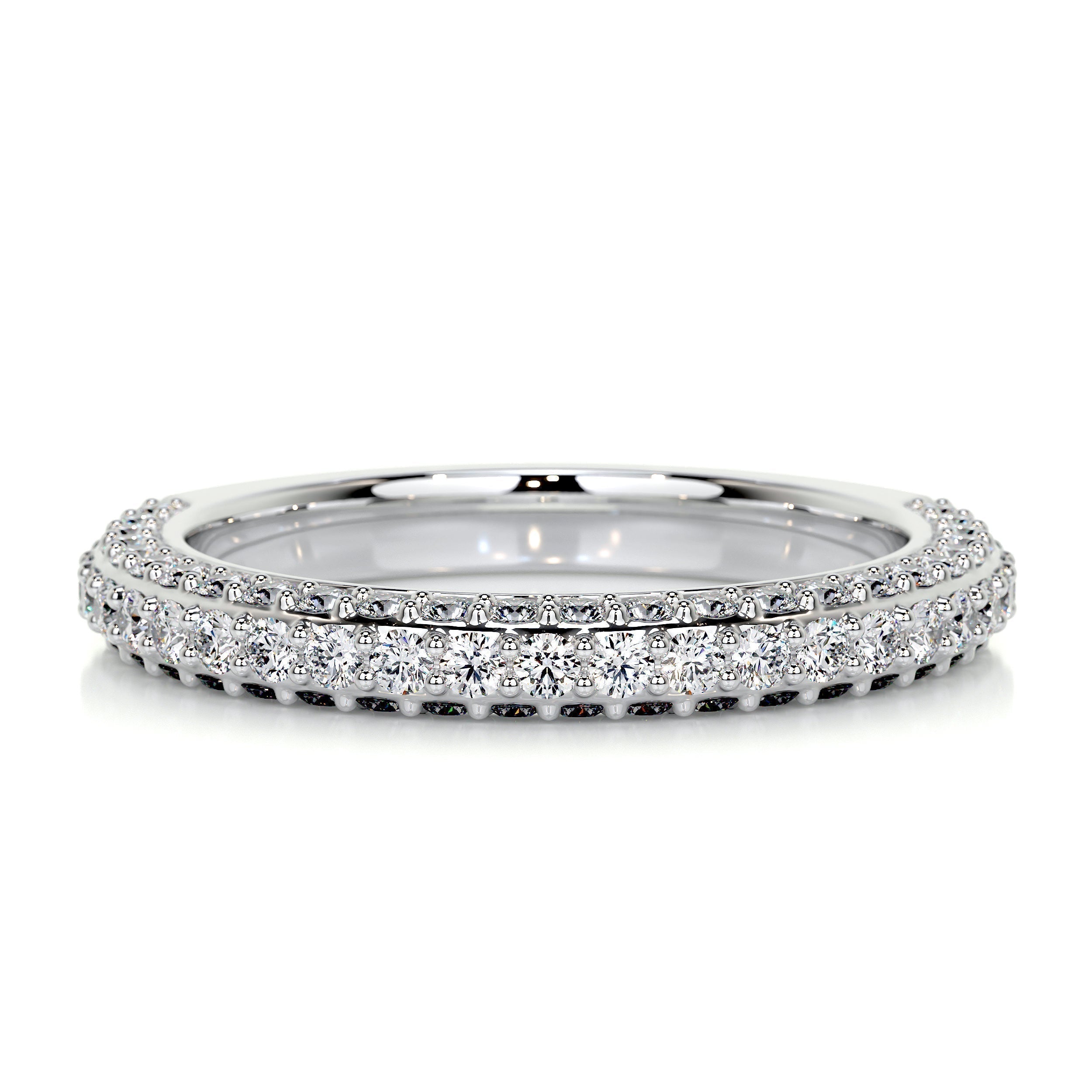0.75 CT Round Half Eternity Lab Grown Diamond Wedding Band