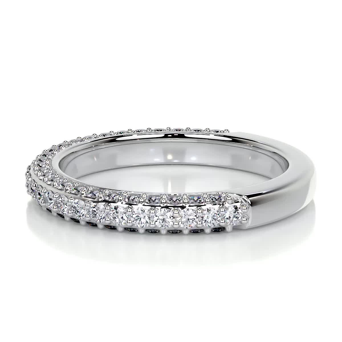 0.75 CT Round Half Eternity Lab Grown Diamond Wedding Band