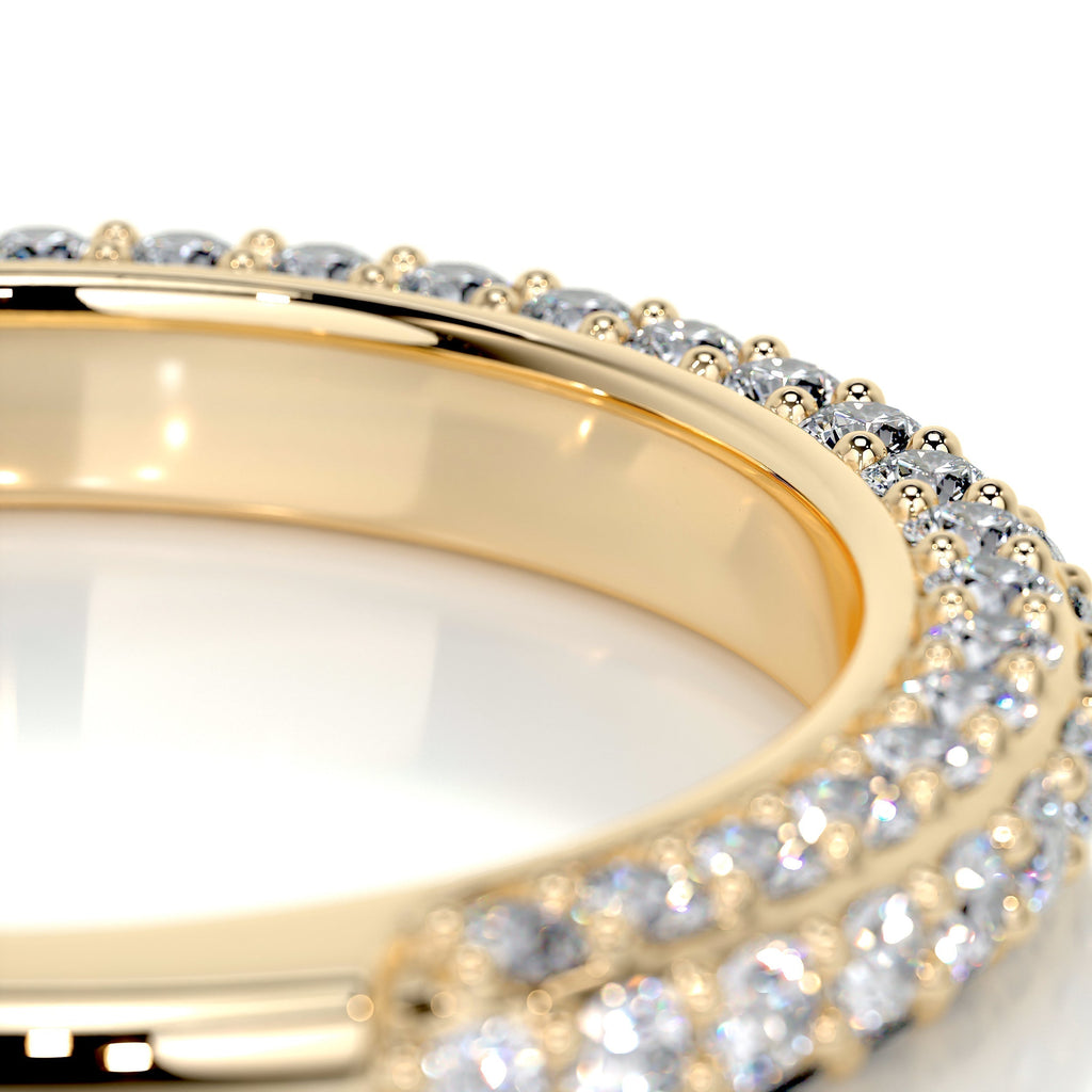 0.75 CT Round Half Eternity Lab Grown Diamond Wedding Band