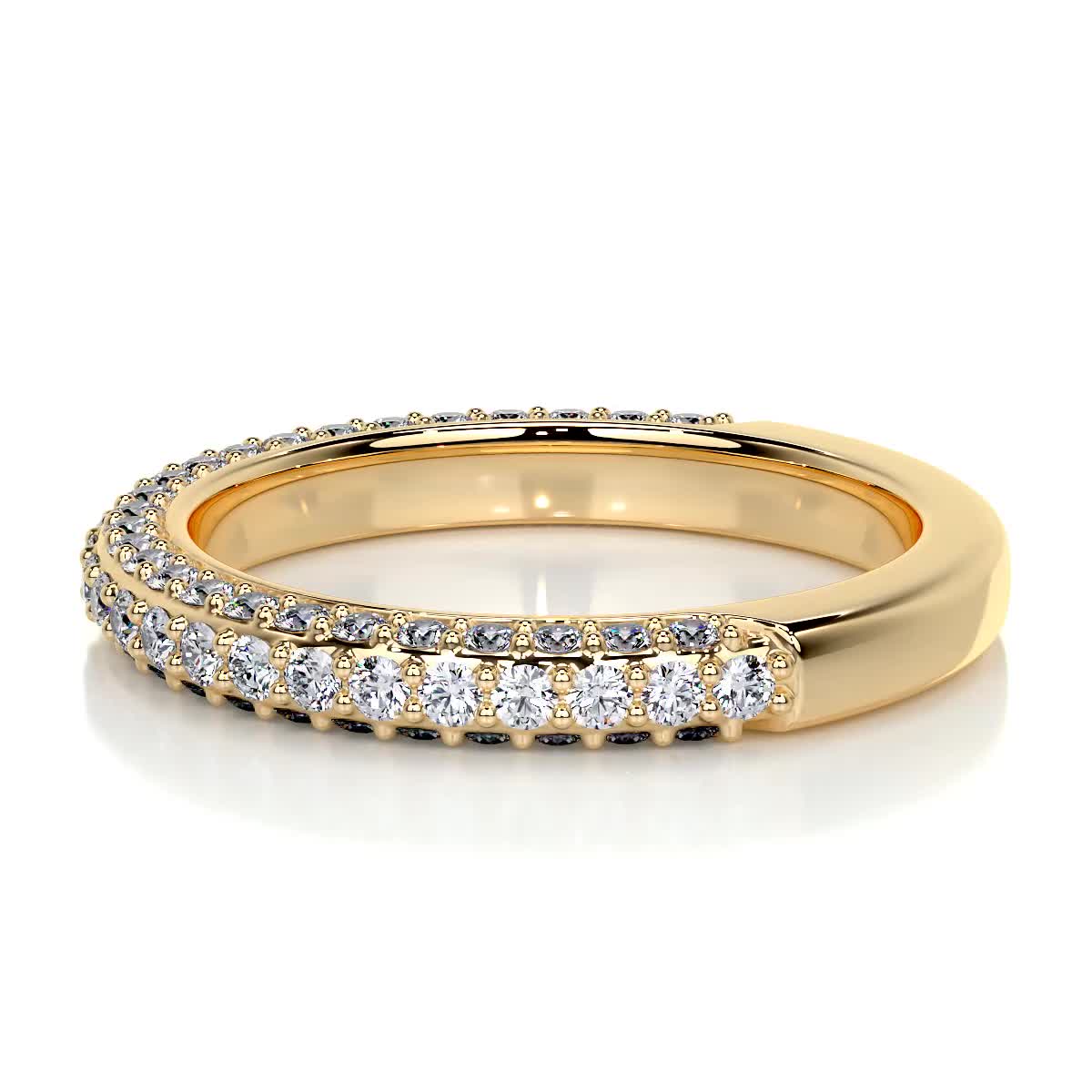 0.75 CT Round Half Eternity Lab Grown Diamond Wedding Band