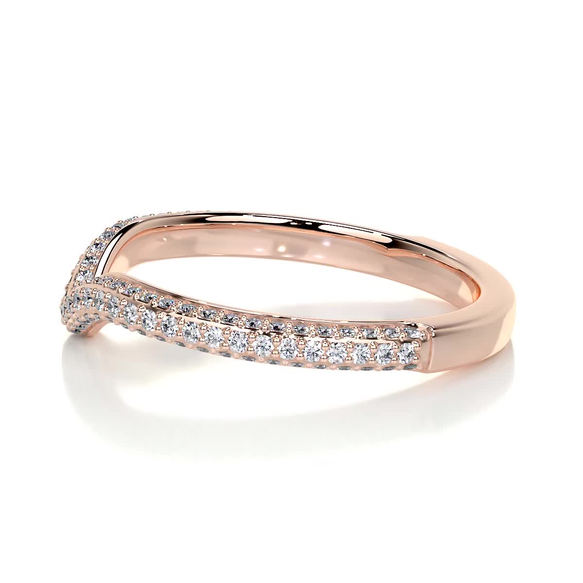 0.75 CT Round Curved Lab Grown Diamond Wedding Band