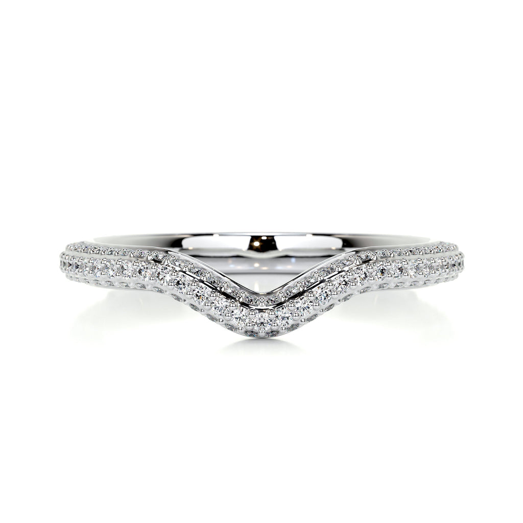 0.75 CT Round Curved Lab Grown Diamond Wedding Band