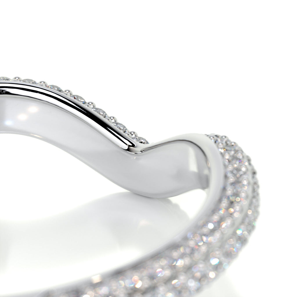 0.75 CT Round Curved Lab Grown Diamond Wedding Band