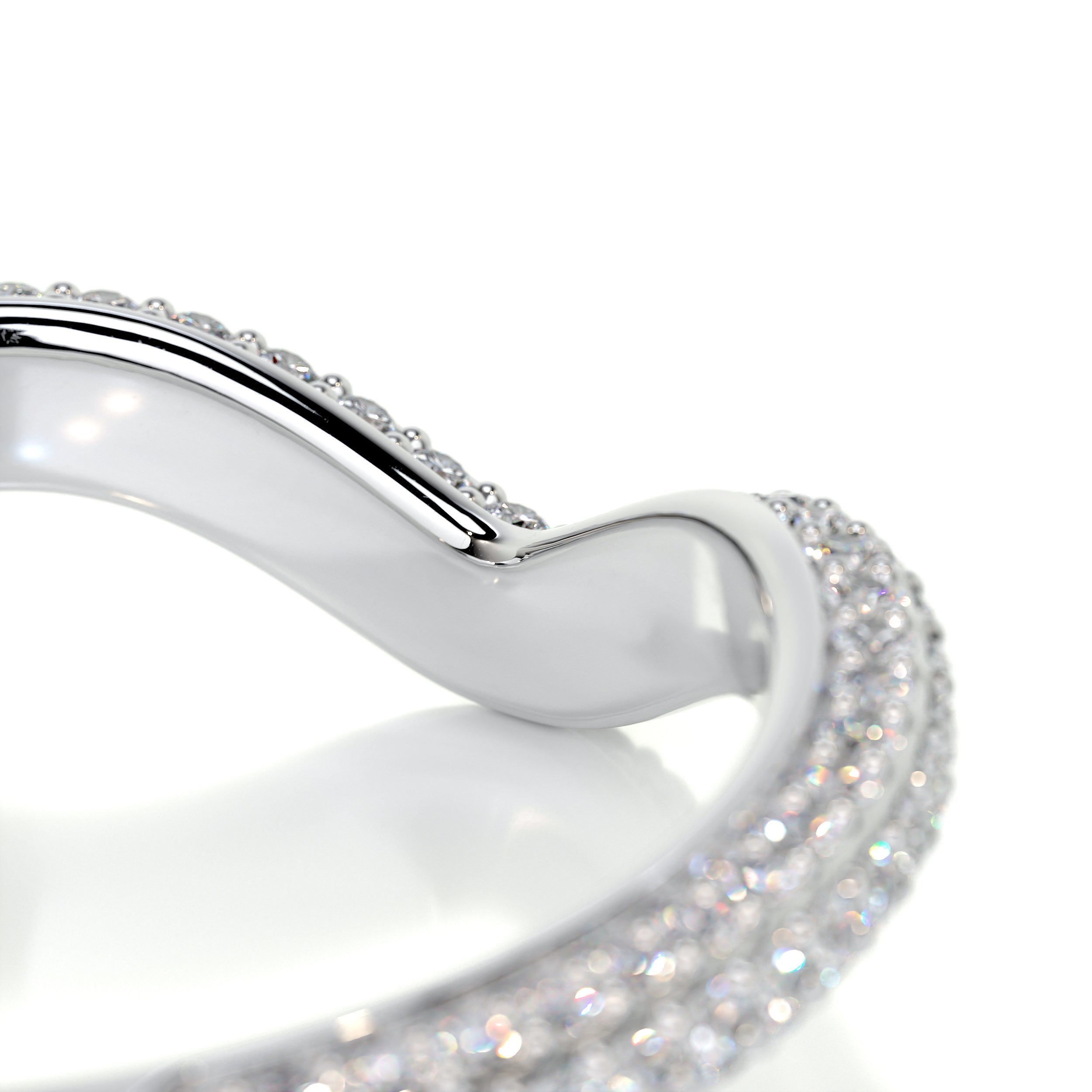 0.75 CT Round Curved Lab Grown Diamond Wedding Band