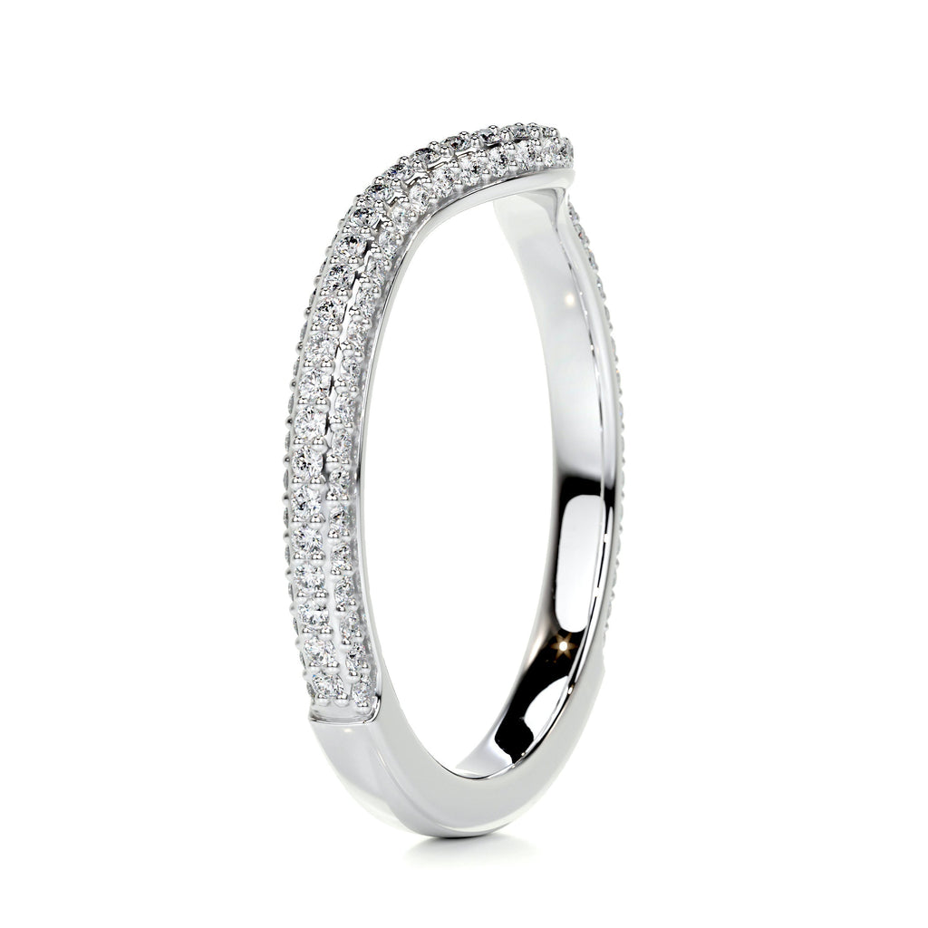 0.75 CT Round Curved Lab Grown Diamond Wedding Band