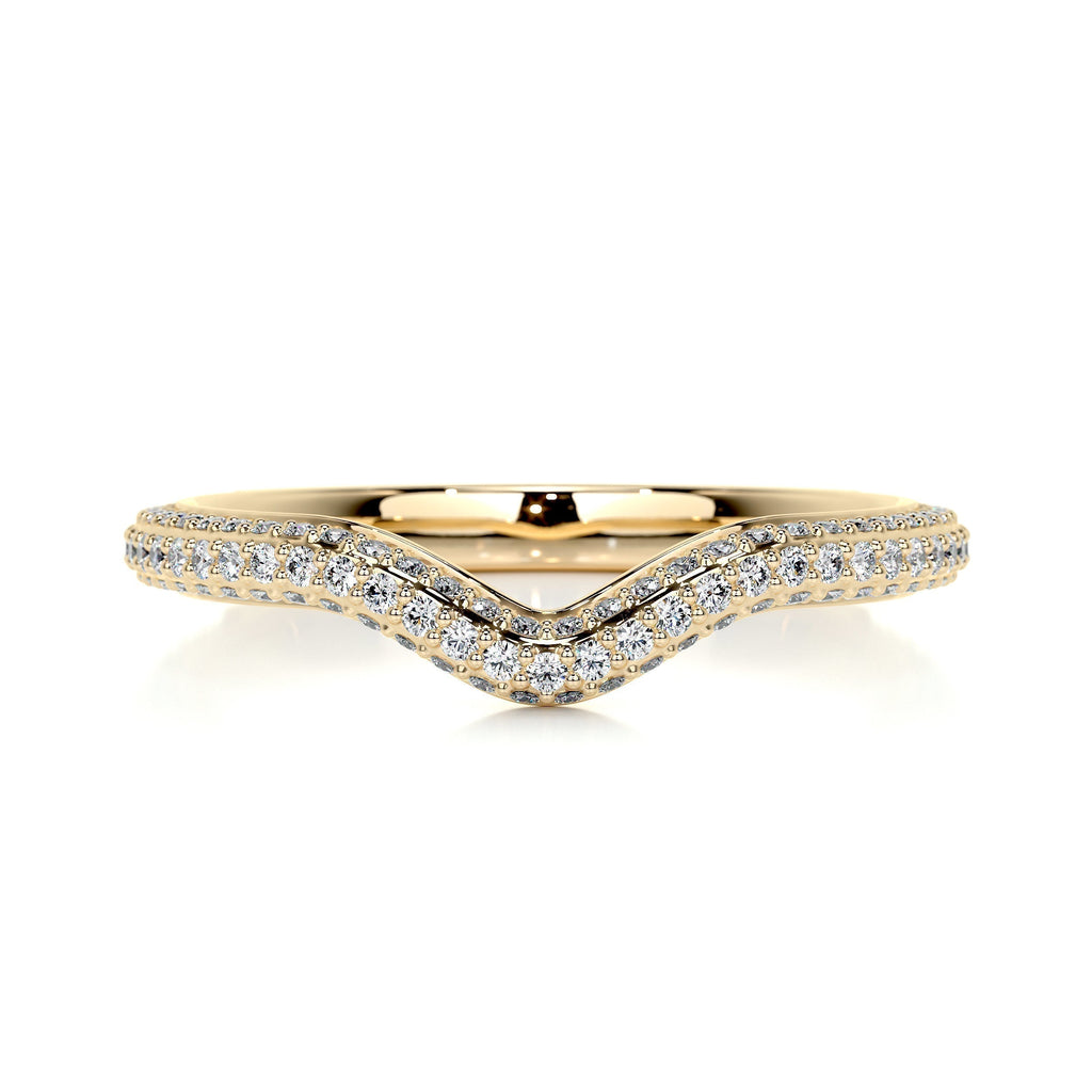 0.75 CT Round Curved Lab Grown Diamond Wedding Band