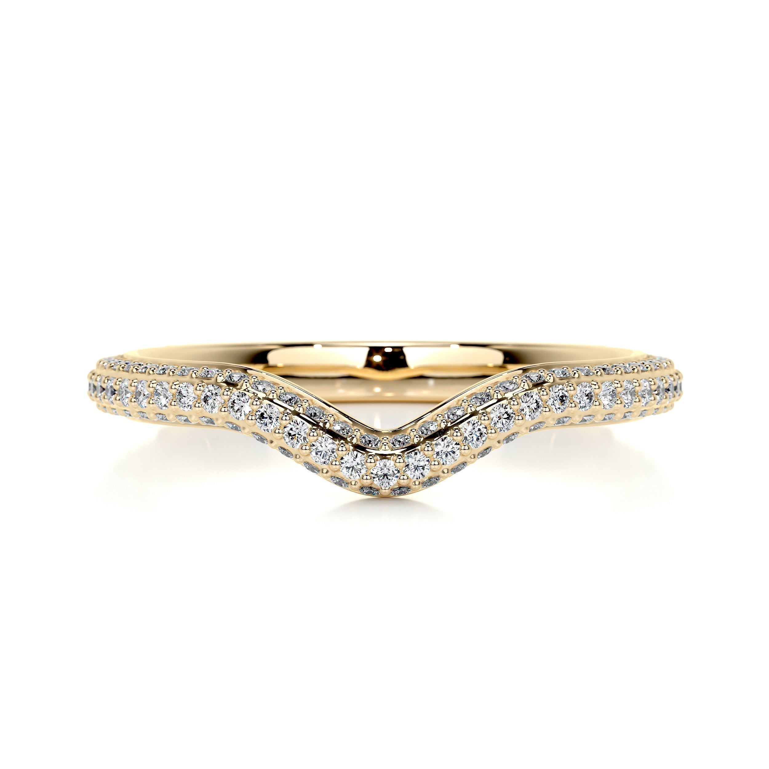 0.75 CT Round Curved Lab Grown Diamond Wedding Band