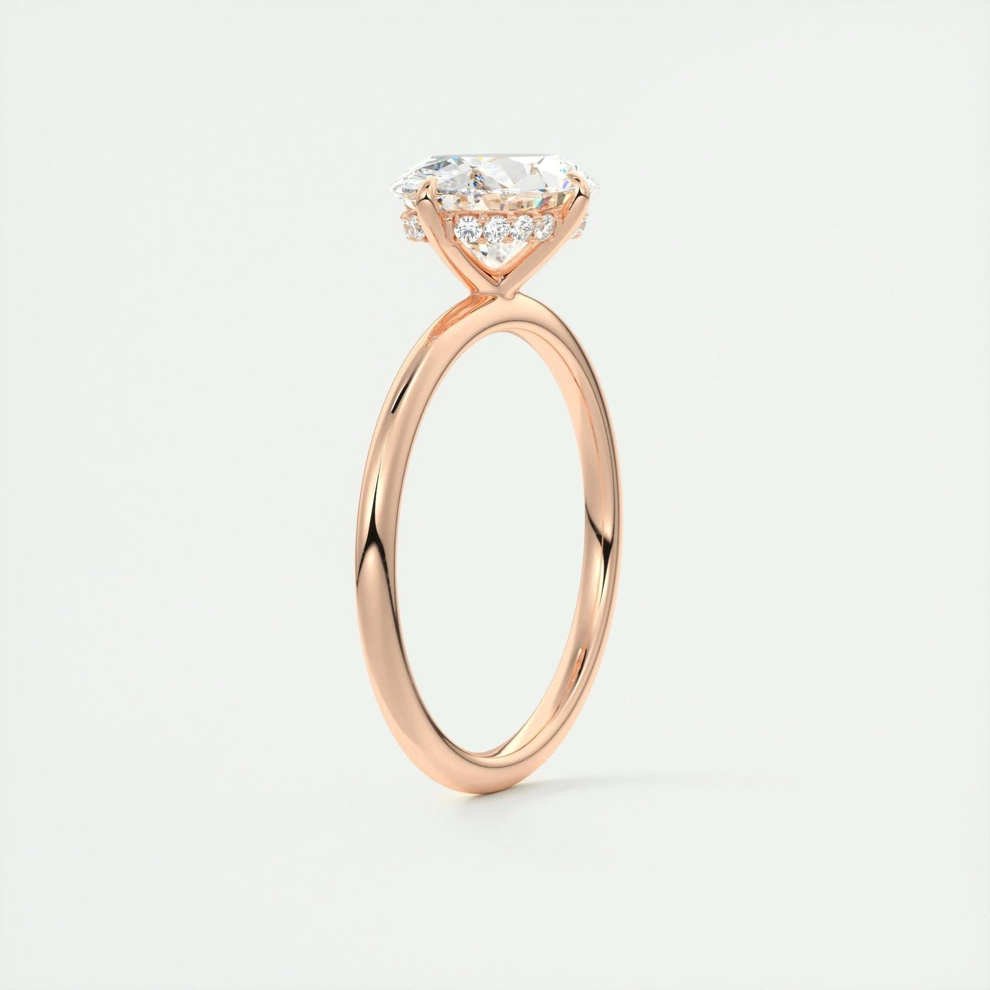 1.91 CT Oval Hidden Halo Moissanite Engagement Ring 19