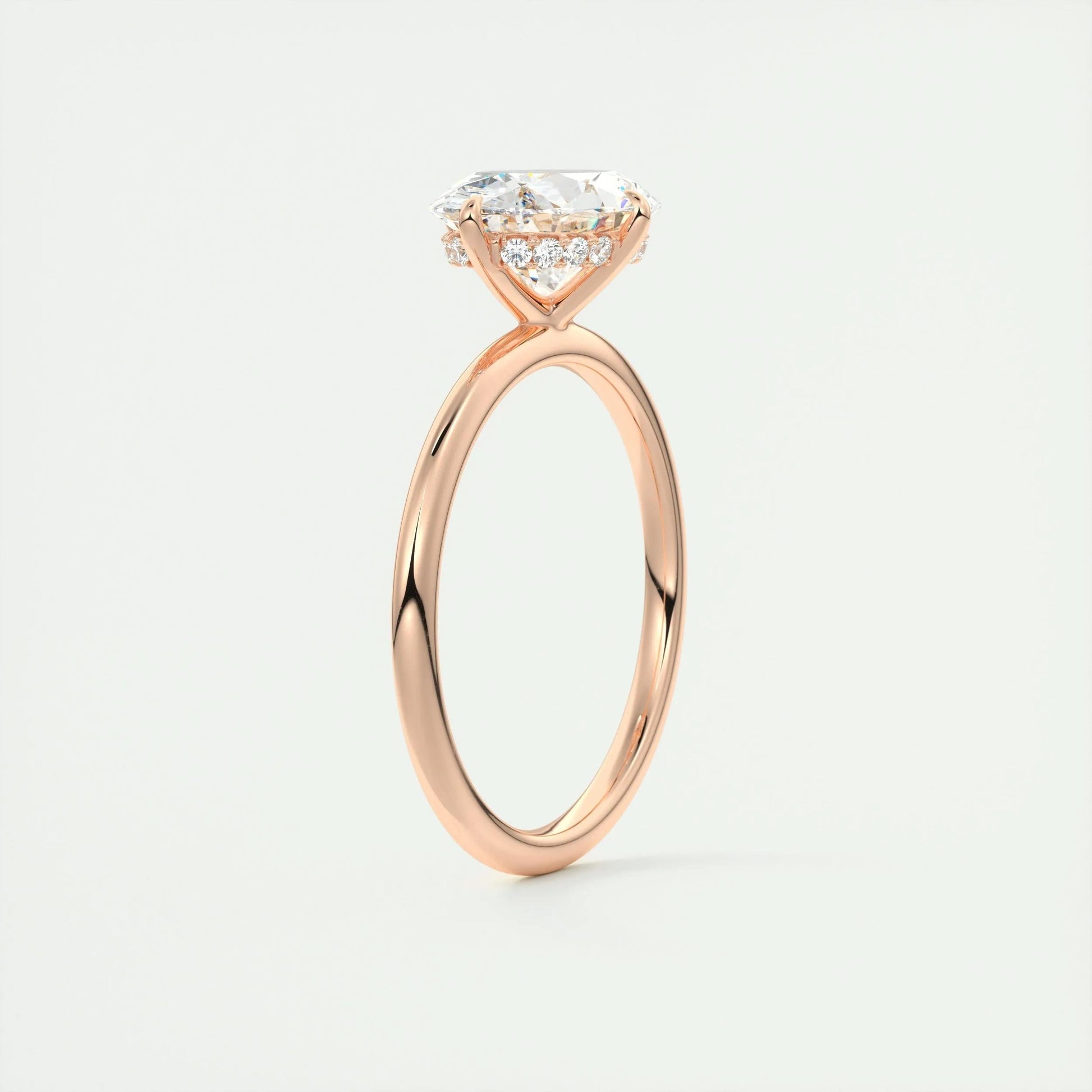 1.91 CT Oval Hidden Halo Moissanite Engagement Ring 19