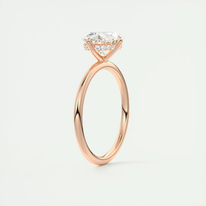 1.91 CT Oval Hidden Halo Moissanite Engagement Ring 19