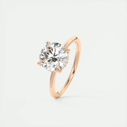 2.0 CT Round Hidden Halo Moissanite Engagement Ring 18