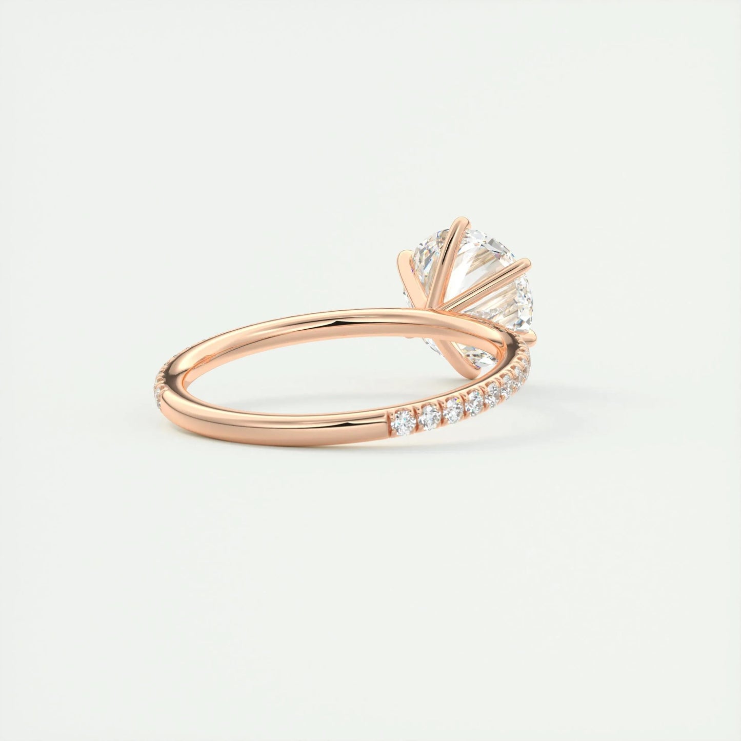 2.0 CT Round Cut Pave Moissanite Engagement Ring 17