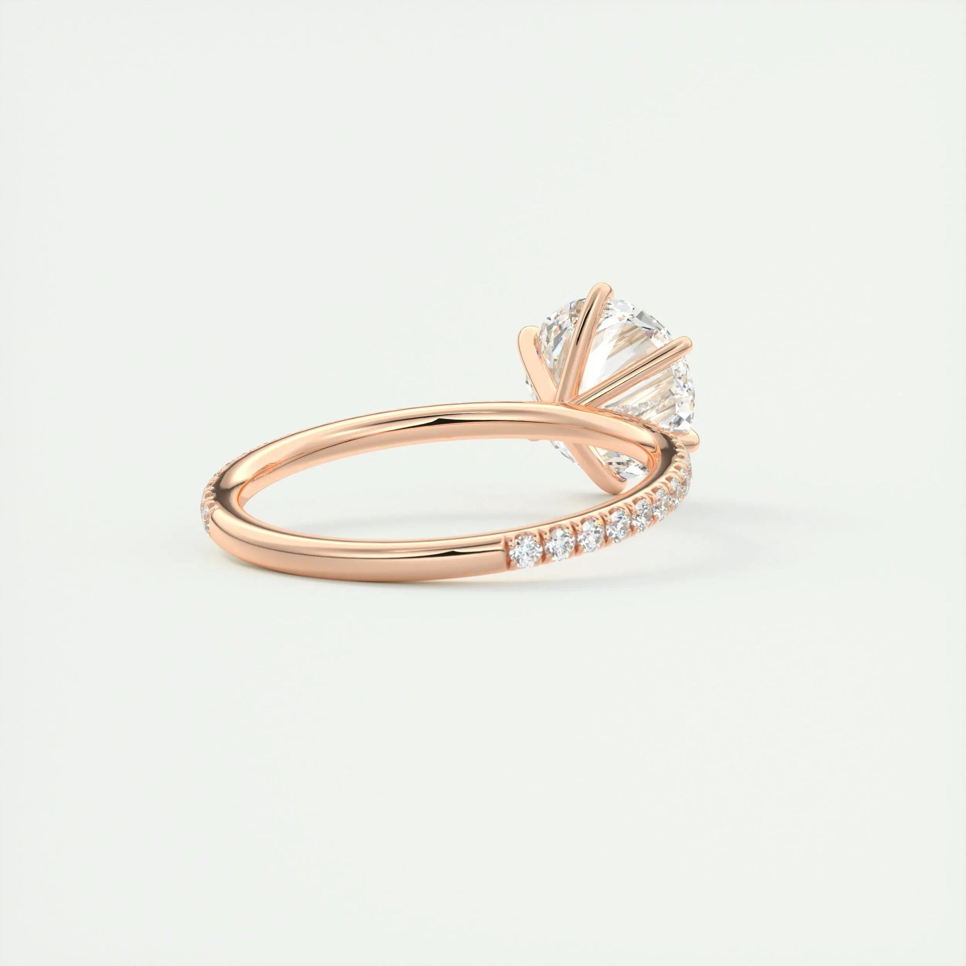 2.0 CT Round Cut Pave Moissanite Engagement Ring 17