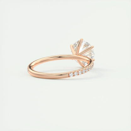 2.0 CT Round Cut Pave Moissanite Engagement Ring 17