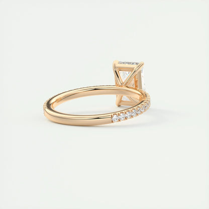 2.10 CT Radiant Cut Pave Style Moissanite Engagement Ring 18