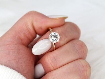 Stunning 2.0 CT Round Moissanite Engagement Ring with Solitaire Design 5