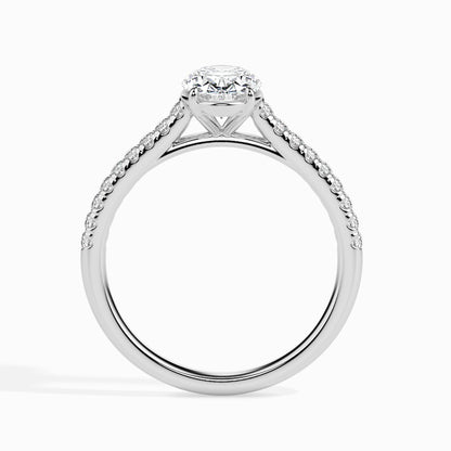 1 CT Oval Cut Pave CVD F/VS Diamond Engagement Ring 3