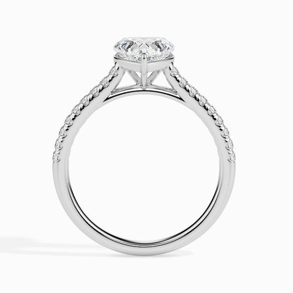 1 CT Heart Cut Pave CVD F/VS Diamond Engagement Ring 3
