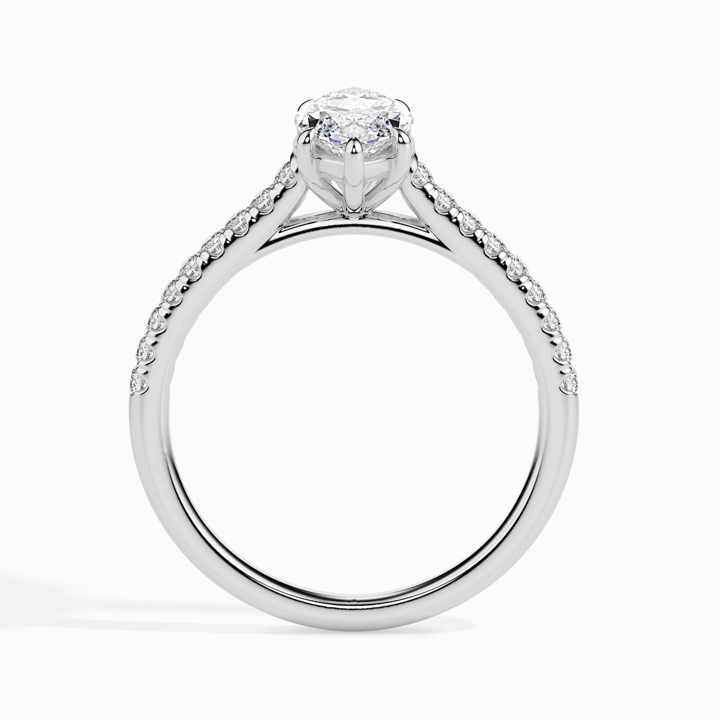 1.0 CT Marquise Cut Pave CVD F/VS Diamond Engagement Ring 3