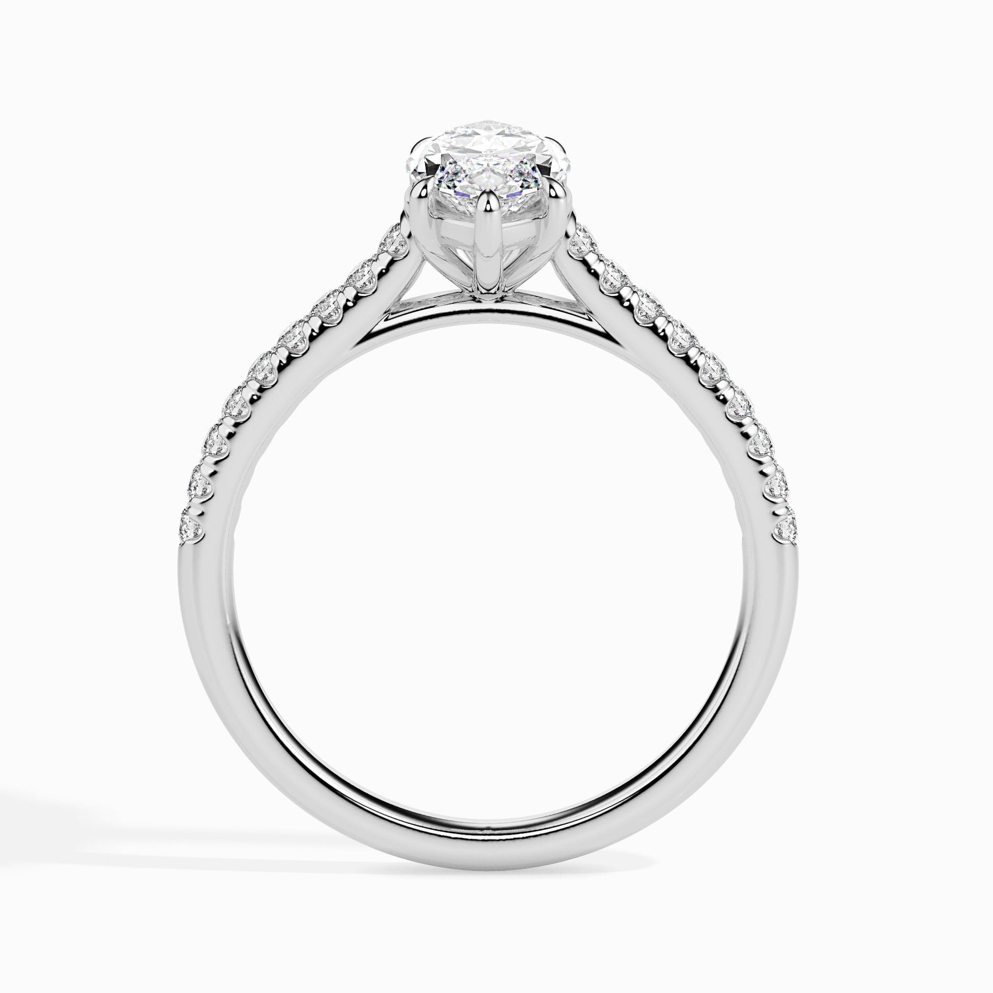 1.0 CT Marquise Cut Pave CVD F/VS Diamond Engagement Ring 3