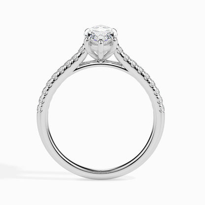 1.0 CT Marquise Cut Pave CVD F/VS Diamond Engagement Ring 3