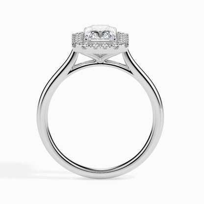 1 CT Radiant Halo CVD F/VS Diamond Engagement Ring 3