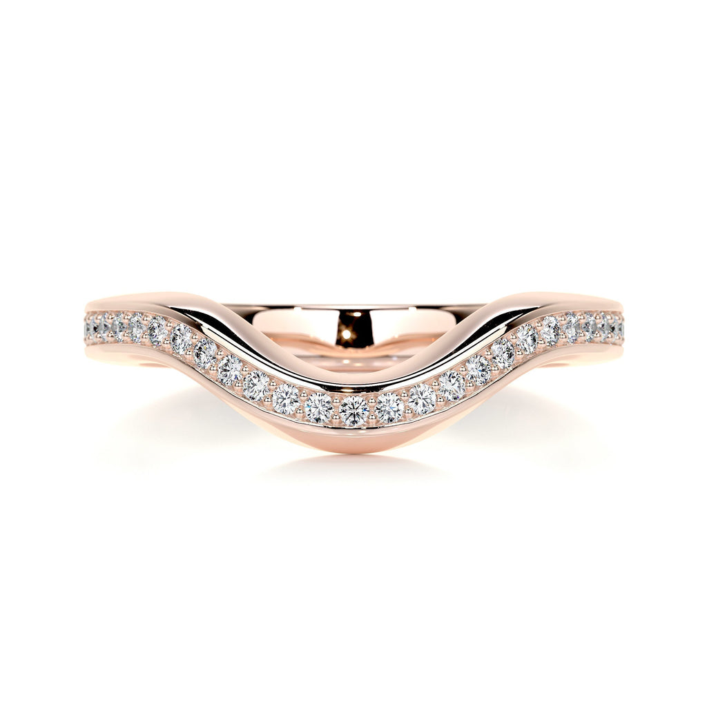 0.3 CT Round Curved Lab Grown Diamond Wedding Band