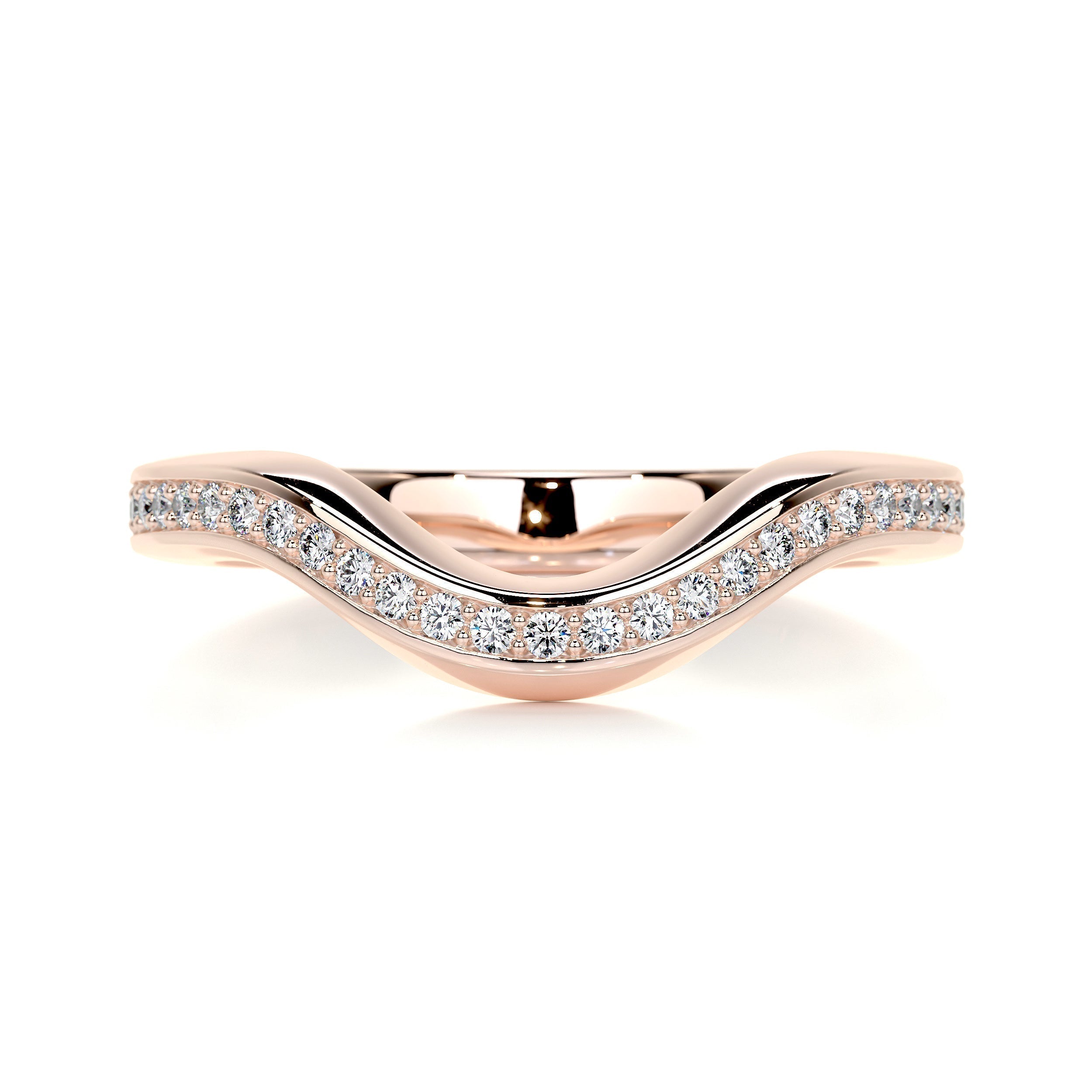 0.3 CT Round Curved Lab Grown Diamond Wedding Band