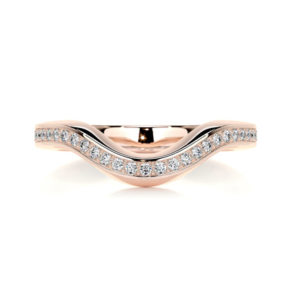 0.3 CT Round Curved CVD EF/VVS Diamond Wedding Band 17